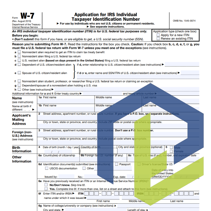 W　7 ITIN (Form W-7) | Paz Tax, LLC